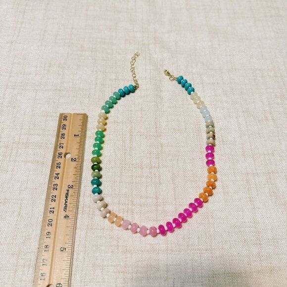 Boho beaded summer necklace M425 - Picture 4 of 4